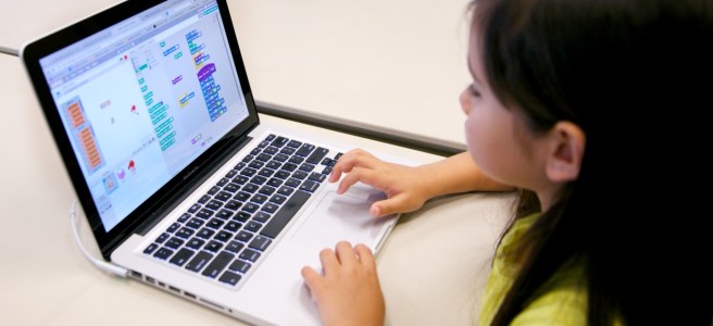 Meilee during her first Seattle CoderDojo class. Sept. 20, 2014